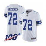 Men's Dallas Cowboys #72 Travis Frederick White Vapor Untouchable Limited Player 100th Season Football Jersey