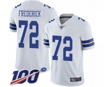 Men's Dallas Cowboys #72 Travis Frederick White Vapor Untouchable Limited Player 100th Season Football Jersey