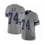 Men's Dallas Cowboys #74 Bob Lilly Limited Gray Inverted Legend Football Jersey