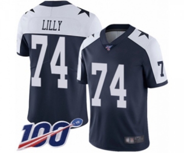 Men's Dallas Cowboys #74 Bob Lilly Navy Blue Throwback Alternate Vapor Untouchable Limited Player 100th Season Football Jersey