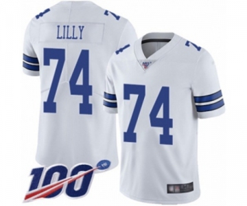 Men's Dallas Cowboys #74 Bob Lilly White Vapor Untouchable Limited Player 100th Season Football Jersey