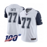 Men's Dallas Cowboys #77 Tyron Smith Limited White Rush Vapor Untouchable 100th Season Football Jersey