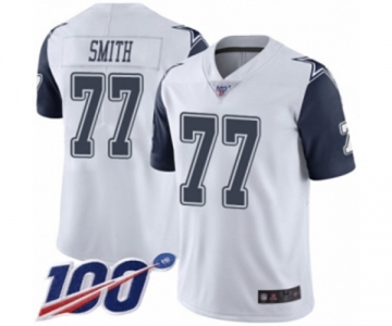 Men's Dallas Cowboys #77 Tyron Smith Limited White Rush Vapor Untouchable 100th Season Football Jersey