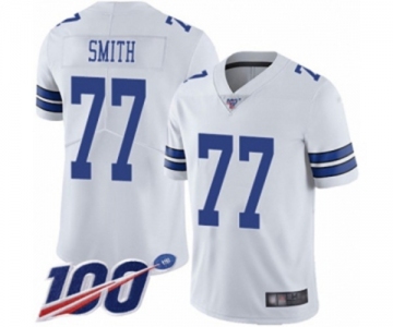 Men's Dallas Cowboys #77 Tyron Smith White Vapor Untouchable Limited Player 100th Season Football Jersey