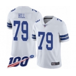 Men's Dallas Cowboys #79 Trysten Hill White Vapor Untouchable Limited Player 100th Season Football Jersey