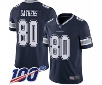 Men's Dallas Cowboys #80 Rico Gathers Navy Blue Team Color Vapor Untouchable Limited Player 100th Season Football Jersey