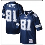 Men's Dallas Cowboys #81 Terrell Owens Navy Blue Throwback Jersey