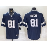 Men's Dallas Cowboys #81 Terrell Owens Navy Vapor Untouchable Limited Football Stitched Jersey