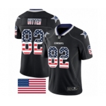 Men's Dallas Cowboys #82 Jason Witten Limited Black Rush USA Flag Football Jersey