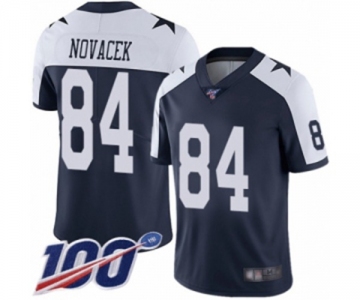 Men's Dallas Cowboys #84 Jay Novacek Navy Blue Throwback Alternate Vapor Untouchable Limited Player 100th Season Football Jersey