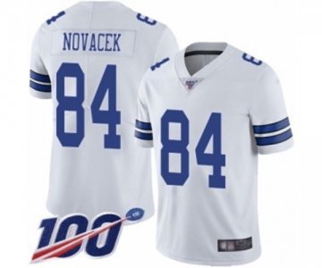 Men's Dallas Cowboys #84 Jay Novacek White Vapor Untouchable Limited Player 100th Season Football Jersey