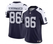 Men's Dallas Cowboys #86 Luke Schoonmaker Navy White Thanksgiving Vapor Untouchable Limited Stitched Football Jersey