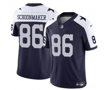 Men's Dallas Cowboys #86 Luke Schoonmaker Navy White Thanksgiving Vapor Untouchable Limited Stitched Football Jersey