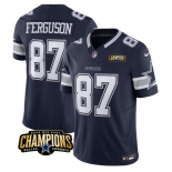 Men's Dallas Cowboys #87 Jake Ferguson Navy 2023 F.U.S.E. NFC East Champions Patch Football Stitched Jersey