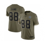 Men's Dallas Cowboys #88 CeeDee Lamb 2022 Olive Salute To Service Limited Stitched Jersey