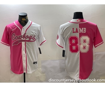 Men's Dallas Cowboys #88 CeeDee Lamb 2024 Arctic white red Stitched Baseball Jersey