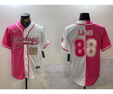 Men's Dallas Cowboys #88 CeeDee Lamb 2024 Arctic white red Stitched Baseball Jerseys