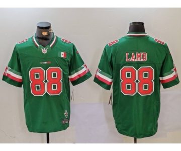 Men's Dallas Cowboys #88 CeeDee Lamb 2024 Mexico Green FUSE Stitched Jersey