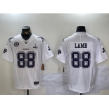 Men's Dallas Cowboys #88 CeeDee Lamb 2024 White F.U.S.E. With Established In 1960 Patch Stitched Football Jersey