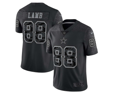 Men's Dallas Cowboys #88 CeeDee Lamb Black Reflective Limited Stitched Football Jersey