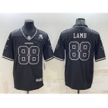 Men's Dallas Cowboys #88 CeeDee Lamb Black With 1960 Patch Limited Stitched Football Jersey