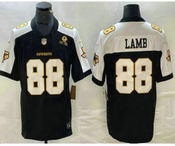 Men's Dallas Cowboys #88 CeeDee Lamb Blue Gold Thanksgiving FUSE Vapor Limited Stitched Jersey