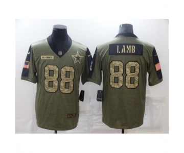 Men's Dallas Cowboys #88 CeeDee Lamb Camo 2021 Salute To Service Limited Player Jersey