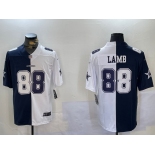 Men's Dallas Cowboys #88 CeeDee Lamb Navy And White Split Stitched Jersey