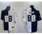 Men's Dallas Cowboys #88 CeeDee Lamb Navy And White Split Stitched Jersey