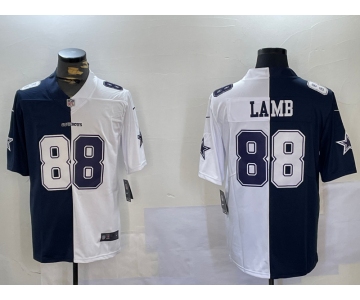 Men's Dallas Cowboys #88 CeeDee Lamb Navy And White Split Stitched Jersey