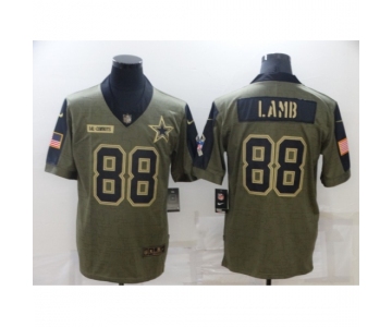 Men's Dallas Cowboys #88 CeeDee Lamb Nike Olive 2021 Salute To Service Limited Player Jersey