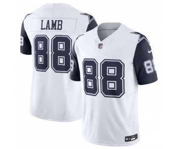 Men's Dallas Cowboys #88 CeeDee Lamb Thanksgiving White 2023 F.U.S.E. Vapor Limited Stitched Football Jersey