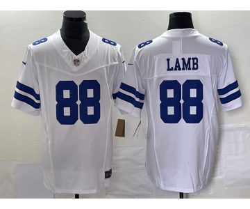 Men's Dallas Cowboys #88 CeeDee Lamb White 2023 F.U.S.E. Limited Stitched Football Jersey