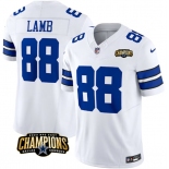 Men's Dallas Cowboys #88 CeeDee Lamb White 2023 F.U.S.E. NFC East Champions Patch Football Stitched Jersey