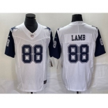 Men's Dallas Cowboys #88 CeeDee Lamb White FUSE Vapor Thanksgiving Limited Stitched Jersey