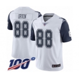 Men's Dallas Cowboys #88 Michael Irvin Limited White Rush Vapor Untouchable 100th Season Football Jersey