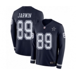 Men's Dallas Cowboys #89 Blake Jarwin Limited Navy Blue Therma Long Sleeve Football Jersey