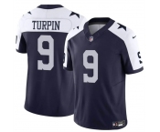 Men's Dallas Cowboys #9 KaVontae Turpin Navy White Thanksgiving Vapor Untouchable Limited Stitched Football Jersey