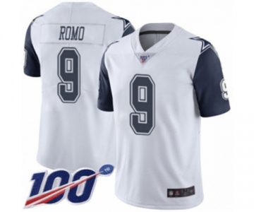 Men's Dallas Cowboys #9 Tony Romo Limited White Rush Vapor Untouchable 100th Season Football Jersey