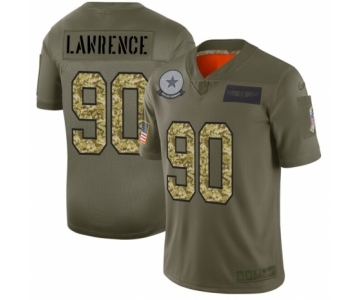 Men's Dallas Cowboys #90 DeMarcus Lawrence 2019 Olive Camo Salute to Service Limited Jersey