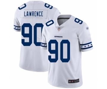 Men's Dallas Cowboys #90 DeMarcus Lawrence White Team Logo Fashion Limited Football Jersey