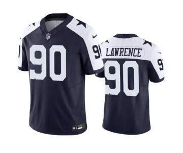 Men's Dallas Cowboys #90 Demarcus Lawrence Navy 2023 F.U.S.E. Vapor Limited Stitched Football Jersey