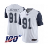 Men's Dallas Cowboys #91 L. P. Ladouceur Limited White Rush Vapor Untouchable 100th Season Football Jersey