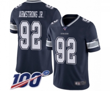 Men's Dallas Cowboys #92 Dorance Armstrong Jr. Navy Blue Team Color Vapor Untouchable Limited Player 100th Season Football Jersey