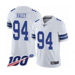 Men's Dallas Cowboys #94 Charles Haley White Vapor Untouchable Limited Player 100th Season Football Jersey