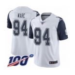 Men's Dallas Cowboys #94 DeMarcus Ware Limited White Rush Vapor Untouchable 100th Season Football Jersey