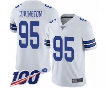 Men's Dallas Cowboys #95 Christian Covington White Vapor Untouchable Limited Player 100th Season Football Jersey