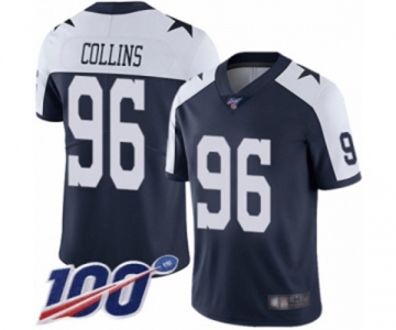 Men's Dallas Cowboys #96 Maliek Collins Navy Blue Throwback Alternate Vapor Untouchable Limited Player 100th Season Football Jersey