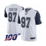 Men's Dallas Cowboys #97 Taco Charlton Limited White Rush Vapor Untouchable 100th Season Football Jersey