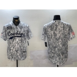 Men's Dallas Cowboys Blank 2024 Arctic Camo Salute To Service Stitched Baseball Jersey